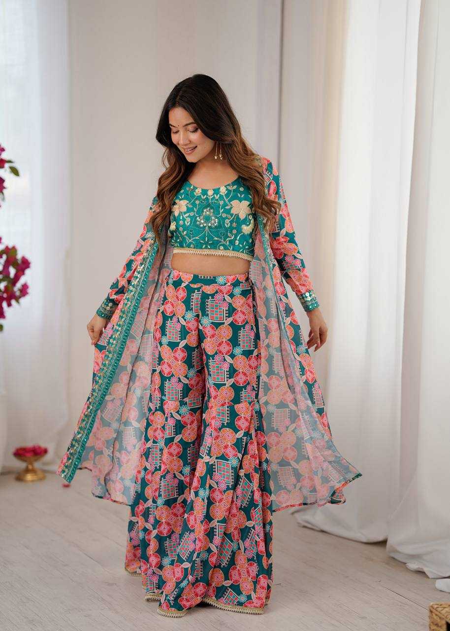 Heavy Muslin  Sharara Salwar Suits Indo Western Dresses